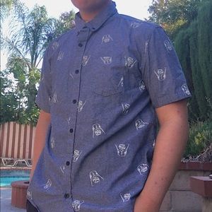 STAR WARS DARTH VADER GREY BUTTON UP